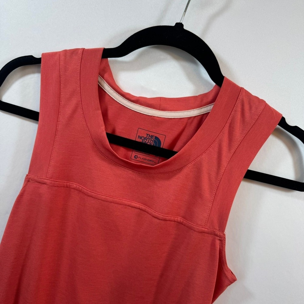 The North Face Womens FlashDry Active Tank Top Coral Pink XS Sleeveless Running